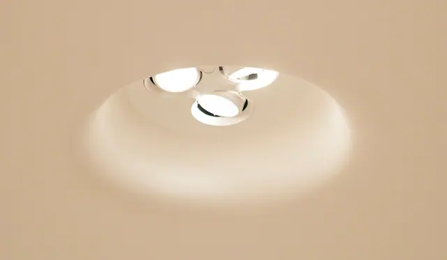 Spotlights in a domed ceiling